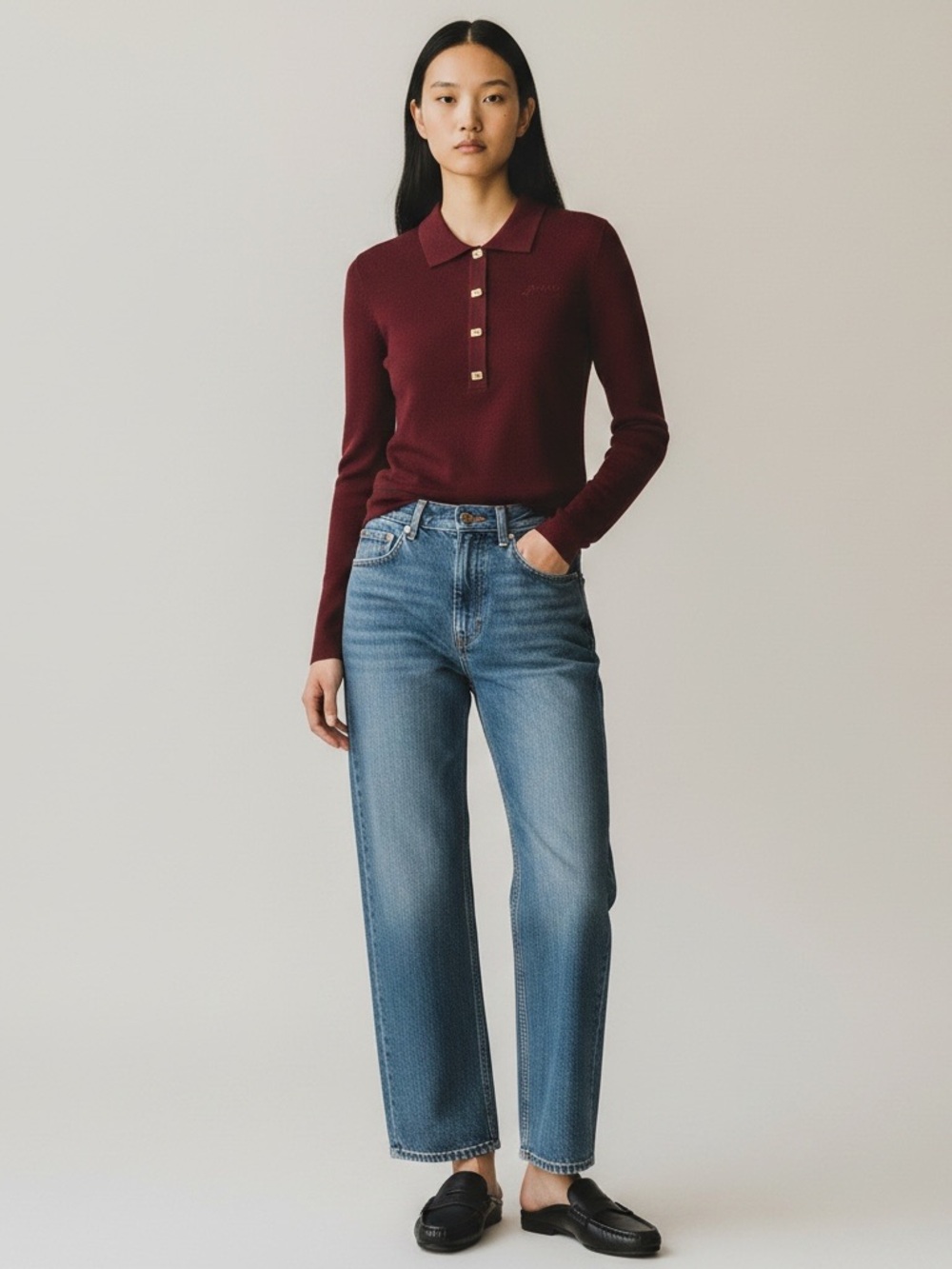 Ganni Magny wide leg jeans size 24